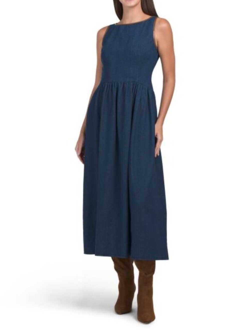 WAYF Boat Neck Midi Dress